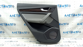 Garnitura portiera spate stanga Audi Q5 80A 18-20 neagra, cu insert de lemn, cotiera gri cu insert, cu maner si tampoane, zgarieturi