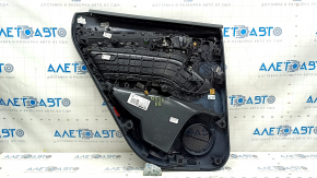 Garnitură portiere spate dreapta Audi Q5 80A 18-20 gri închis, cu inserție sub rădăcina copacului nuc, cotieră și inserție piele bej, Bang & Olufsen, cu mâner și suprapuneri, zgârieturi, pentru curăța