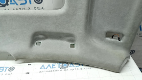 Обшивка потолка Audi Q7 16-19 под панораму, серая алькантара, с плафонами и сетками динамиков, под чистку