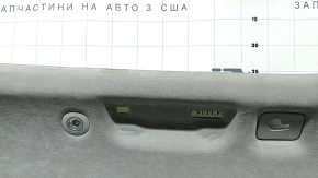 Обшивка потолка Audi Q7 16-19 под панораму, серая алькантара, с плафонами и сетками динамиков, под чистку