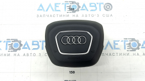 Подушка безопасности airbag в руль водительская Audi Q7 16-20 черная, потерт хром
