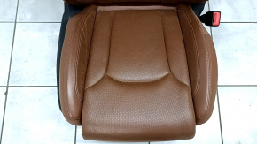 Scaun pasager Audi Q7 16-19 cu airbag, piele maro, incalzire, ventilatie, electric, fisuri, necesita curatare