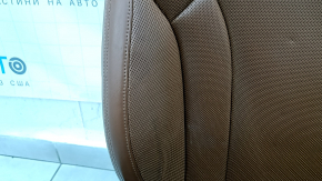Scaun pasager Audi Q7 16-19 cu airbag, piele maro, incalzire, ventilatie, electric, fisuri, necesita curatare