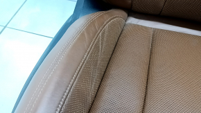 Scaun pasager Audi Q7 16-19 cu airbag, piele maro, incalzire, ventilatie, electric, fisuri, necesita curatare