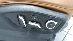 Scaun pasager Audi Q7 16-19 cu airbag, piele maro, incalzire, ventilatie, electric, fisuri, necesita curatare