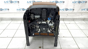 Scaun pasager Audi Q7 16-19 cu airbag, piele maro, incalzire, ventilatie, electric, fisuri, necesita curatare