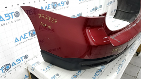 Бампер задний голый Subaru Forester 14-18 SJ красный, царапины, вмятины, трещина в креплении, потерт
