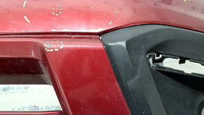 Бампер передний голый Subaru Forester 17-18 SJ красный, царапины, прижат, незаводские отверстия
