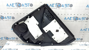Обшивка двери карточка задняя левая Subaru Forester 17-18 SJ черная с серой вставкой ткань, подлокотник кожа серая, ручкой мат