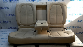 Задний ряд сидений 2 ряд BMW X1 F48 16-22 цельный, перфорация, кожа бежевая Oyster, примята кожа, без подголовников