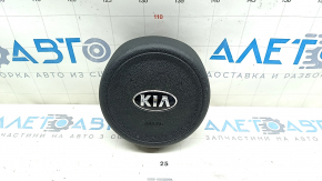 Подушка безопасности airbag в руль водительская Kia Niro 17-21 черная, ржавый пиропатрон, окислы на эмблеме
