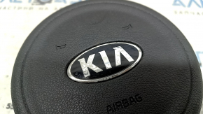 Подушка безопасности airbag в руль водительская Kia Niro 17-21 черная, ржавый пиропатрон, окислы на эмблеме