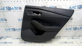 Обшивка двери карточка задняя правая Honda Accord 23-26 кожа черная, подлокотник кожа,вставка пластик, с ручкой