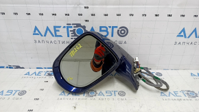 Зеркало боковое левое в сборе Lexus RX350 RX450h 10-12 14 пинов, автозатемнен, поворотник, подсветка, синее, царапины, песок