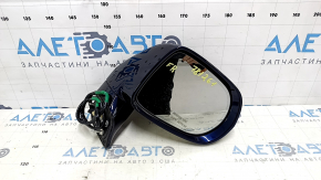 Зеркало боковое правое в сборе Lexus RX350 RX450h 10-12 14 пинов, автозатемнен, поворотник, подсветка, синее, царапины, песок