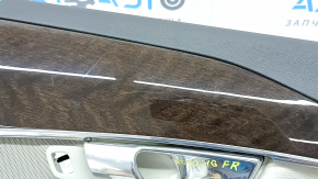 Garnitura portiera spate dreapta Volvo XC90 16-20 piele gri cu negru, insert si cotiera gri piele, cu mulaj sub lemn de mesteacan, zgarieturi, pentru curatare chimica