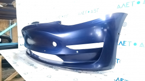Бампер передний голый Tesla Model 3 18- под парктроники синий PPSB, царапины