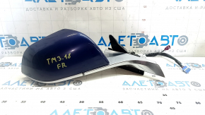 Зеркало боковое правое в сборе Tesla Model 3 18-20 13+1 пинов, подогрев, автозатемнение, синий PPSB, хром, тычки