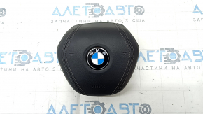 Подушка безопасности airbag в руль водительская BMW X5 G05 19-26 кожа черная, ржавый пиропатрон
