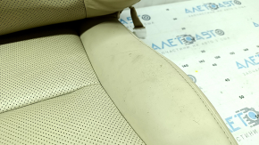 Обшивка пассажирского сиденья Lexus RX350 RX450h 10-12 кожа бежевая, подогрев, перфорация, примята кожа, окислены и отрезаны фишки, под чистку