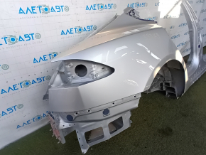 Четверть крыло задняя правая Tesla Model S 12-20 филенка алюминий, серебро, отпилена, с центральной стойкой, тычки, порвана филенка на стойке