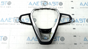 Husa volan BMW X5 G05 19-24 pentru volan incalzit, piele neagra cu crom, zgarieturi