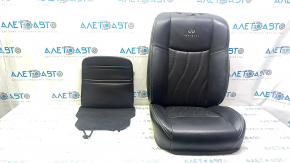 Set ornamente scaun pasager Infiniti JX35 QX60 13-15, piele neagră, încălzit, perforat