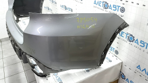 Бампер задний голый Toyota Highlander 14-19 без парктроников, серебро, вмятина, царапины