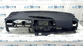 Торпедо передняя панель с AIRBAG Toyota Highlander 14-19 черная, ржавый пиропатрон, потерта