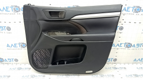Garnitura portiera fata dreapta Toyota Highlander 17-19 negru, cotiera piele neagra, insert rosu inchis, mulaj gri, stricat, necesita curatare