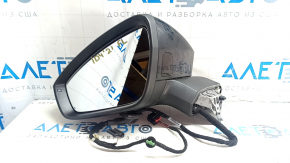 Зеркало боковое левое в сборе Volkswagen ID.4 23 6+2 пина, черный LC9X, поворотник, подогрев, подсветка, BSM