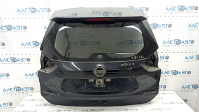 Дверь багажника голая со стеклом Nissan Rogue 14-20 тонировка, черный G41, со стоп сигналом, обрезана проводка, царапины настекле