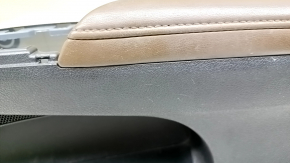 Garnitura portiera fata dreapta Toyota Avalon 13-18 negru cu insertie bej, cotiera piele maro, zgarieturi