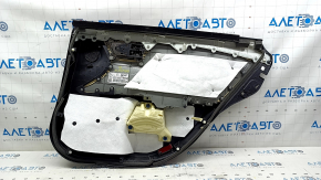 Carton pentru portiera spate stanga Toyota Avalon 13-15 negru cu insertie de piele bej, cotiera piele maro, cu maner, zgarieturi, plastic albit