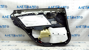 Garnitură portiere spate dreapta Toyota Avalon 13-15 negru cu inserție din piele bej, cotieră piele maro, cu mâner, zgârieturi