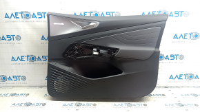 Обшивка двери карточка передняя правая Volkswagen ID.4 23-26 черная, серый подлокотник кожа, вставка серебро