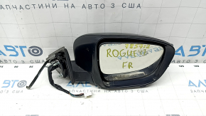 Oglinda laterala dreapta complet Nissan Rogue 17-20 7 pini, incalzita, semnalizator, albastru