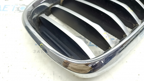 Решетка радиатора grill правая BMW X3 G01 18-21 ноздря, хром обрамление+ серая решетка, тычки, песок