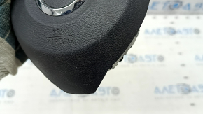Подушка безопасности airbag в руль водительская Nissan Rogue 17-20 черная, царапины, ржавый пиропатрон