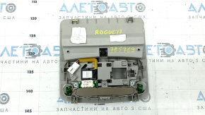 Плафон освещения передний Nissan Rogue 17-20 серый без люка, царапины, сломаны крепления