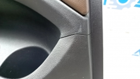Garnitură portiere spate stânga BMW X3 G01 18-21 piele bej, inserție din piele bej, cusături gri, inserție din lemn de plop, cu mâner, curățabil uscat, zgârieturi