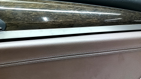Carton pentru portiere spate dreapta BMW X3 G01 18-21 piele bej, inserție din piele bej, cusături gri, inserție din lemn de plop, cu mâner, curățabil uscat