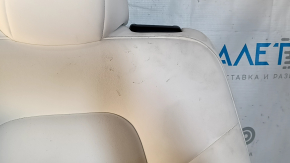 Rândul din spate de scaune rândul 2 partea superioară stânga Tesla Model Y 20-25 piele, albă, cu centură, încălzită, cu tetiera, curățabilă uscată