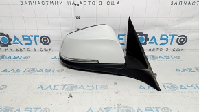 Ansamblu oglinda laterala dreapta BMW 3 F30 4d 13-18 usa 5 pini, suport mat, semnalizator, pliabil automat, alb