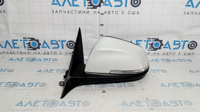 Зеркало боковое левое в сборе BMW 3 F30 4d 13-18 usa 5 пинов, крепление мат, поворотник, автоскладывание, белое