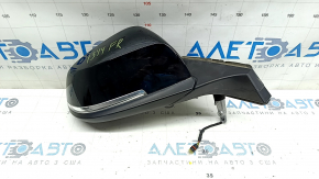 Зеркало боковое правое в сборе BMW i3 14-21 3+2 пинов, подогрев, поворотник, черное, песок, рассохся уплотнитель