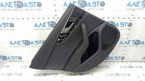 Garnitura portiera spate stanga Audi A4 B9 17-19 negru, piele neagra pentru cotiera, inserare piele neagra, cu maner si grile difuzoare si buton, uzat, lovituri