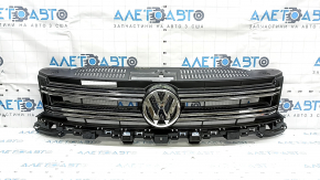 Ansamblu grila radiator VW Tiguan 12-18 rest cu ecuson, TONG YANG, cromat umflat 