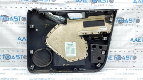 Обшивка двери карточка передняя левая VW Tiguan 09-17 черная, подлокотник кожа черная, вставка кожа черная