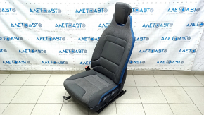 Водительское сидение BMW i3 14-21 без airbag, комбинированое серое+синий ткань, механическое, с подогревом, под чистку